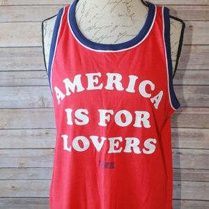 NWT PINK "America is for Lovers" Tank